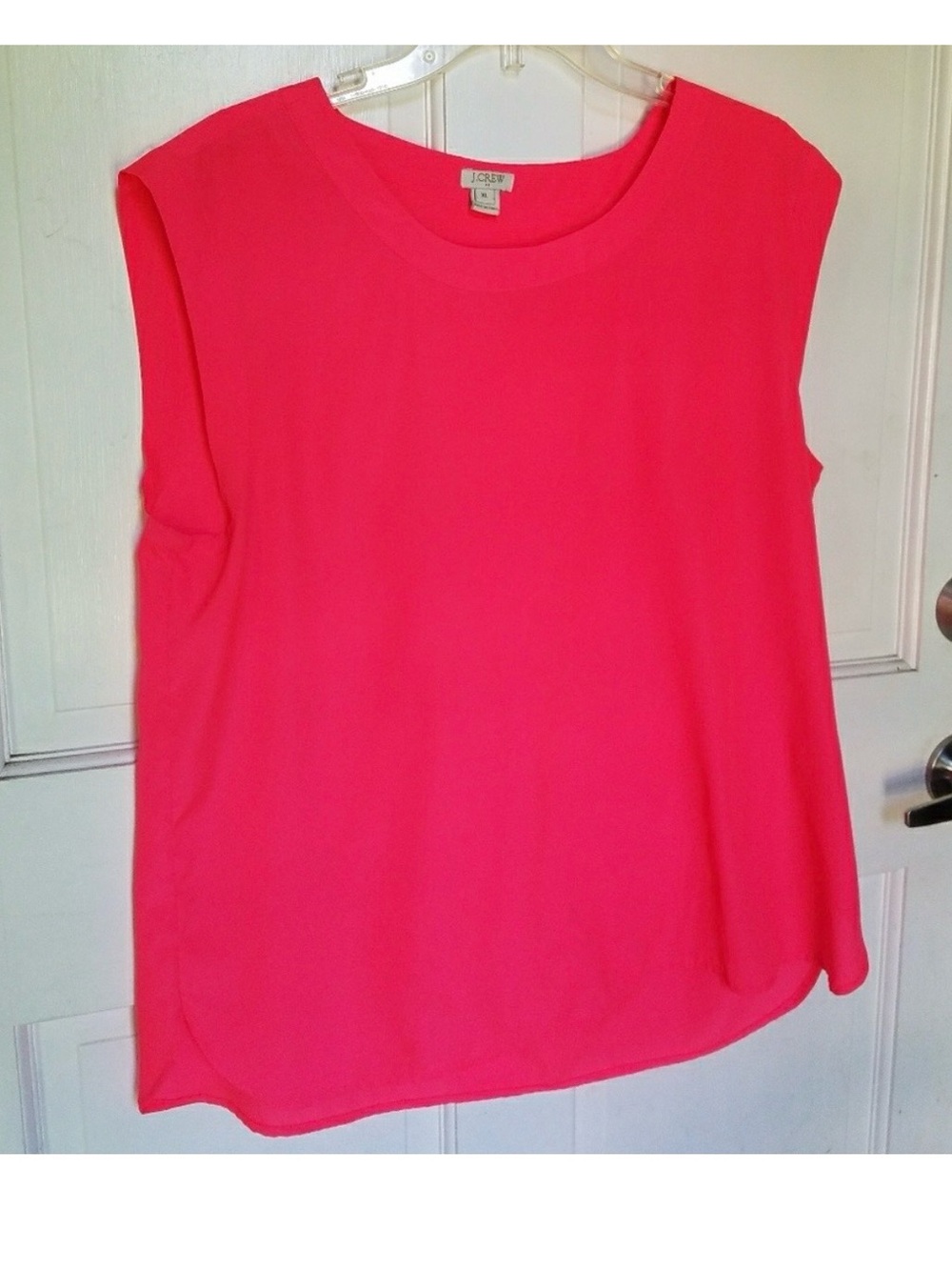 J. Crew Bright Hot Pink Cap-Sleeve Tank